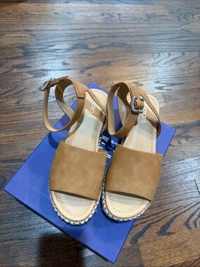 Soda Cognac Tan Ankle-Strap Espadrille Sandals